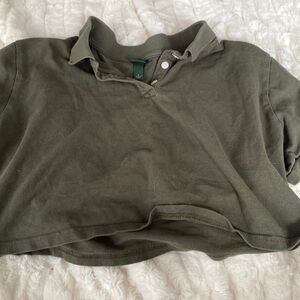 Green quarter button up
